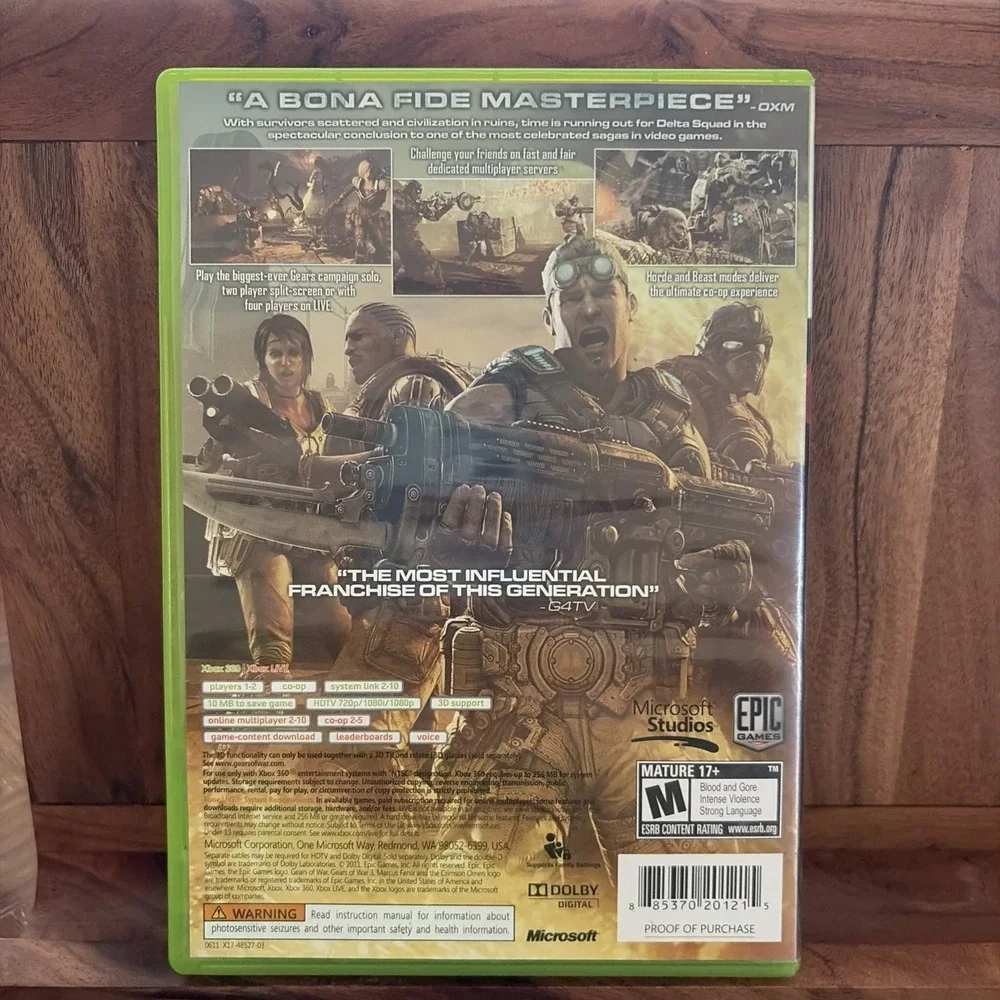 Gears of War 3 (Xbox 360, 2011) CIB